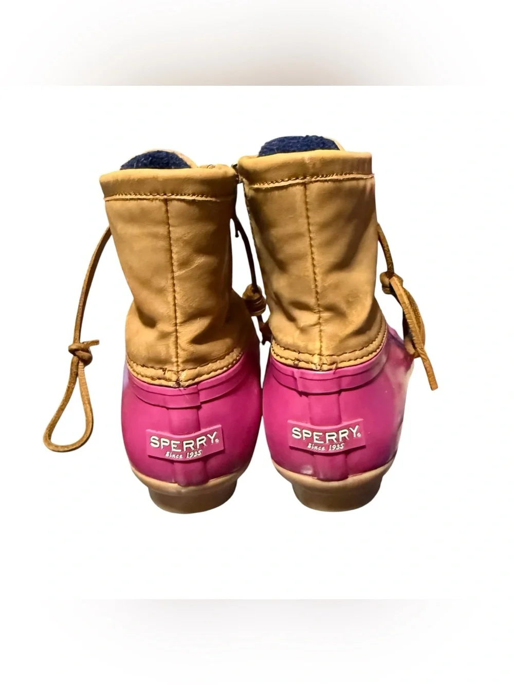 SPERRY- Salt Water Pink/Brown Duck Boot Girls 2Y
